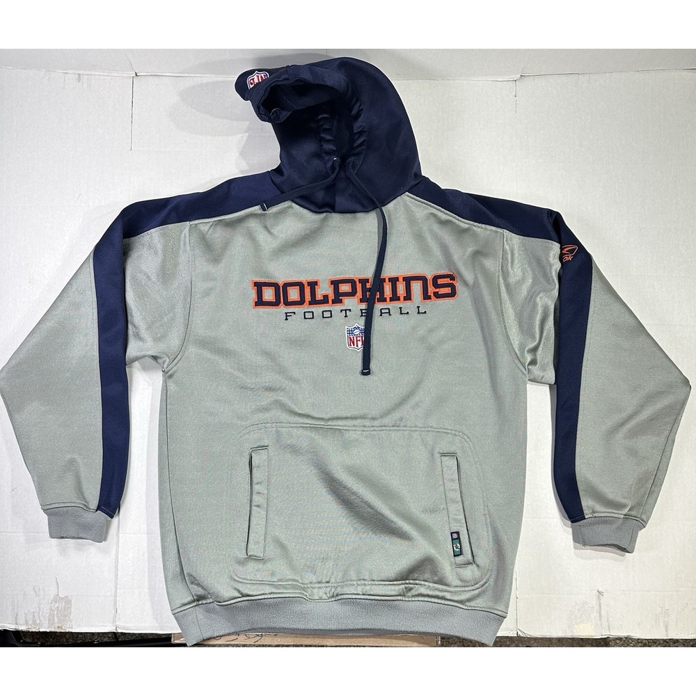 Reebok Miami Dolphins Hooded Sweatshirt Mens M NFL Team Apparel Pullover Hoodie - Picture 2 of 6